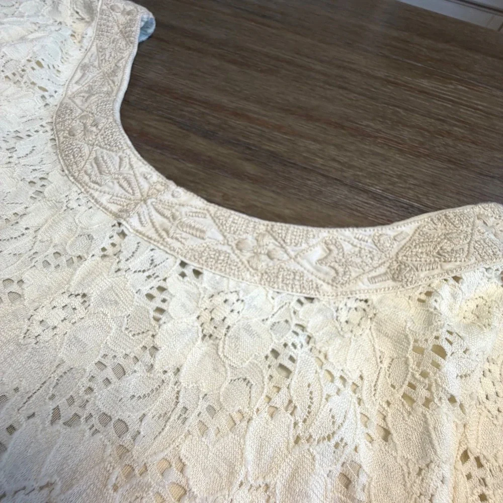 Denim & Supply Ralph Lauren Lace Mini Dress Cream Embroidered  Size‎ M NEW